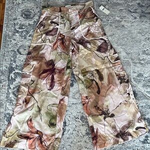 NWT Anthropologie Floral Wide Leg Pants - Multicolor